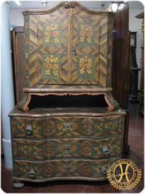 Bäuerliche Barock Aufsatz Kommode,Salzburg Mitte 18.Jahrhundert