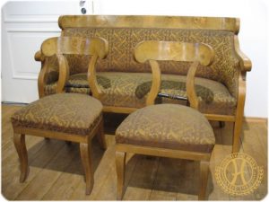 Dreiteilige Biedermeier Salongarnitur um 1820/30