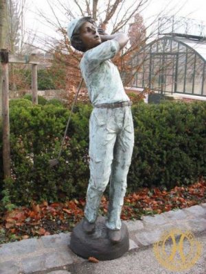 Lebensgrosser Bronze Golfspieler