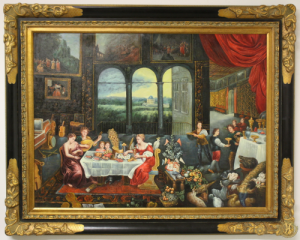 Ölgemälde mit Prunkrahmen