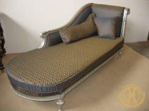 Silber gefasste Recamiere im Louis XVI Stil